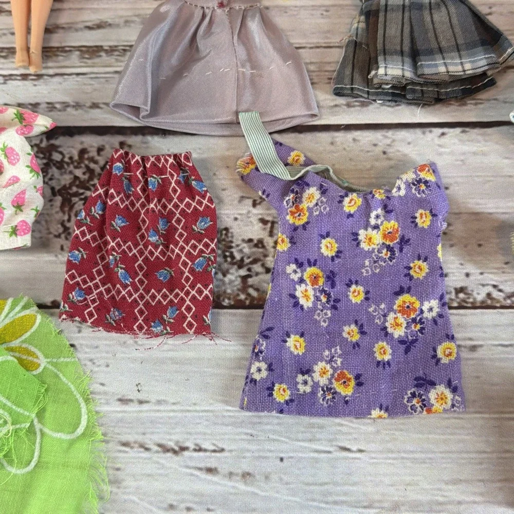 Mattel Rock Flowers Doll Case 1970 Vintage + 2 Topper Dawn Figures & Clothing